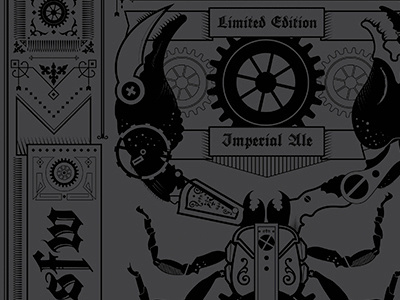 Atlas NSFW Poster atlas craft brew illustration scorpion screenprint steampunk