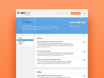 Press Page Design page press presspage site web