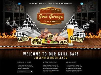 Homepage for Grill Bar bar grill homepage website