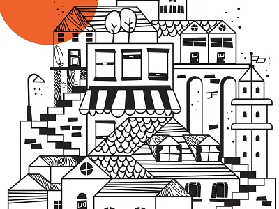 City city illustration lines