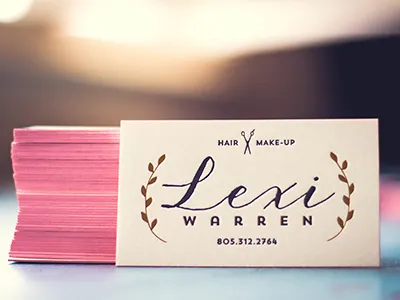 Wife's new cards branding business card edge paint foil gold hair letterpress make up mamas sauce