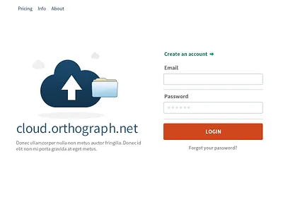 Cloud Service Login app apple button cloud illustration interface ipad landingpage login site webdesign website