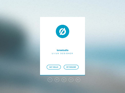 isnostudio - Landing page blue cv designer hello icons isnostudio landing page resumé social ui ux
