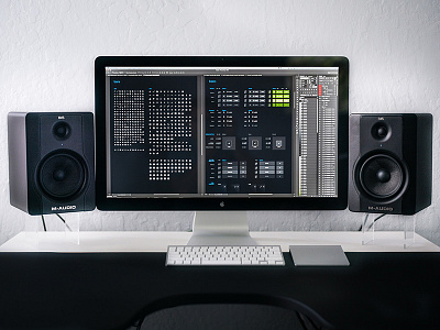 Workspace of a UI Designer desktop table workspace