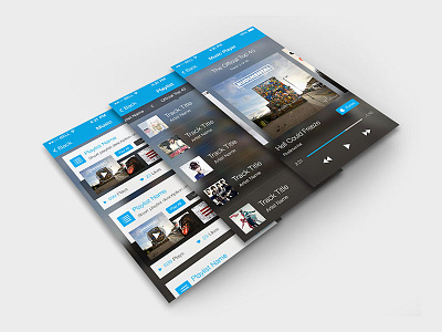 Music app overview iOS 7 app flat ios music ui