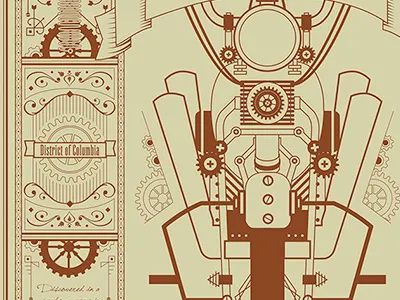 Atlas Rowdy Poster atlas craft brew illustration motorcycle screenprint steampunk