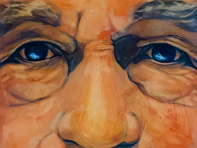 Editorial Portrait - Ron Paul acrylic cover editorial illustration orange painting portrait ronpaul