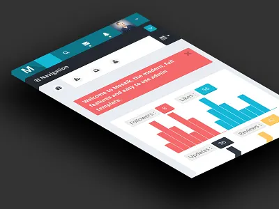 Mosaik app clean dashboard flat homepage interface knob minimal responsive ui ux web