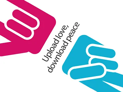 Upload love, download peace awareness charity graphic iconography love peace slogan tee