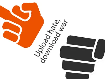 Upload hate, download war awareness charity graphic iconography peace slogan tee war