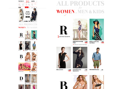 Homepage clothes ecommerce filter homepage kids men women