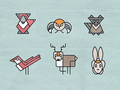 Woodland Series Final animals illustration line simple woodland