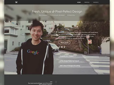 Personal Portfolio Website blur css gaussian hero html personal portfolio psd timeline