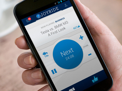 Joyride Android Music App v1 android app blue design flat google gray mobile music ui