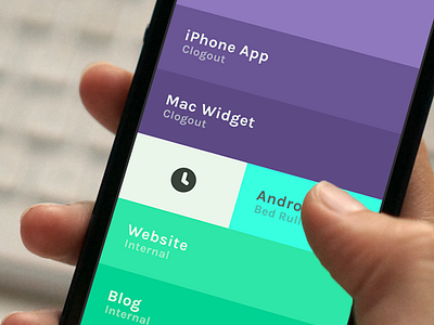 Clogout - Project overview clock flat gesture ios 7 minimal project management simple time tracking