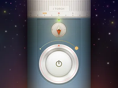 iTorch ios app concept app compass concept control helpful ios light metallic round space torch ui
