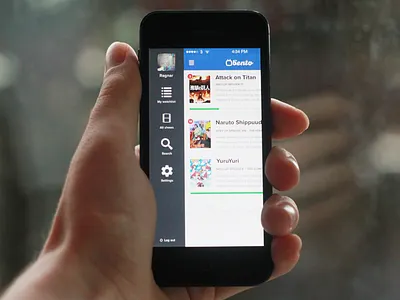 TVbento iPhone WIP anime flat ios ios7 iphone menu minimal mobile movies simple watching