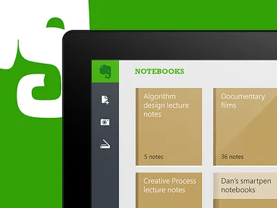 Unofficial Evernote Windows modern UI design app evernote flat ipad modern surface tablet windows