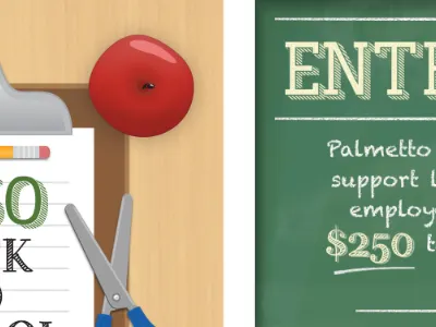 Back to School Flyer crayon flyer glue illustration kids pencil protractor school scissors