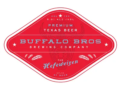 Buffalo Bros WIP beer branding brewing buffalo hefeweizen houston label packaging texas