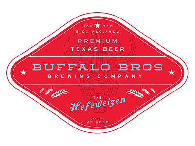 Buffalo Bros WIP beer branding brewing buffalo hefeweizen houston label packaging texas