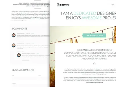 Doctype WordPress Theme minimal theme whitespace wordpress