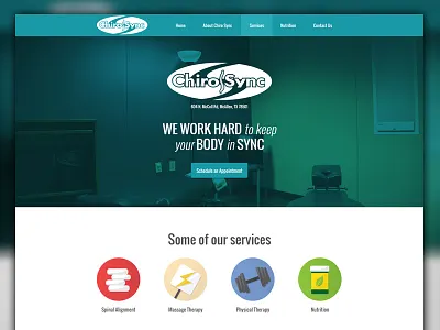 Flat Chiropractic Website aqua chiropractic chiropractor flat design