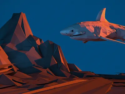 Shark Poly 3d c4d cinema 4d low poly ocean shark
