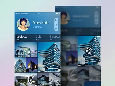 User profile + editing mode experiment app edit flat free freebie ios7 profile social translucent transparent ui ux