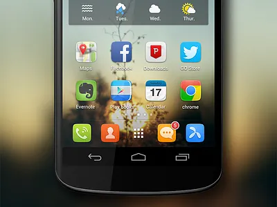 GO Launcher UI 4.0 android icon launcher nexus twitter ui weather