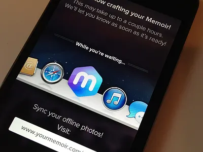 iPhone - Memoir Waiting Screen app apple ios iphone mobile retina ui ux
