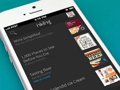 Inkling Library, List View books download inkling list view progress indicator ui