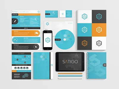 Satigo Brand Identity brand branding business cards cd compliments slip identity ipad iphone 5 logo mark presentation satigo