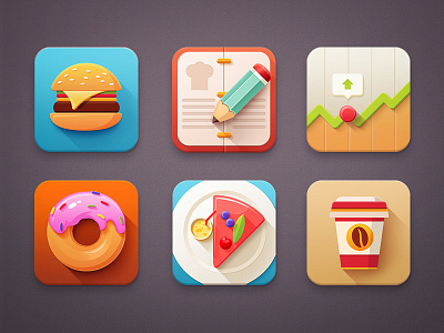 Icon set book clean flat food icon iconset metro minimal pencil set simple stock