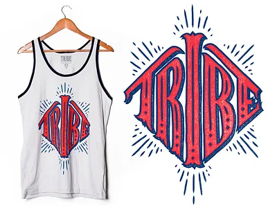 Tribe apparel custom handmade lettering type typography vintage