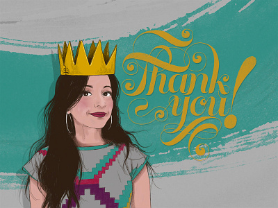 Birthday Thanks birthday card digital handlettered illustration laura serra lettering thank you