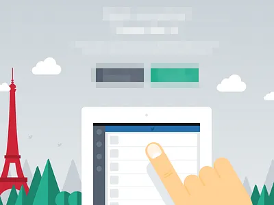 Landing Page cloud finger flat flat illustration paris touch screen