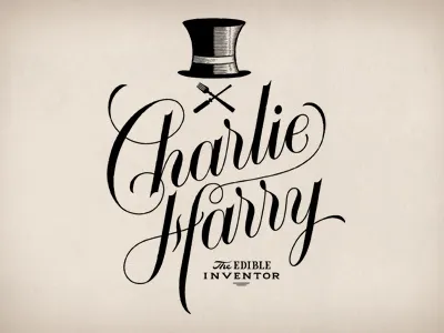 Charlie Harry branding decorative design hand drawn lettering logo sketch victorian vintage