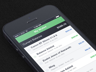 App Wallet app buy commerce finance flat gui ios ios7 iphone ui user interface wallet