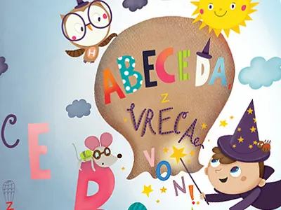 Abc book cover book digital illustration