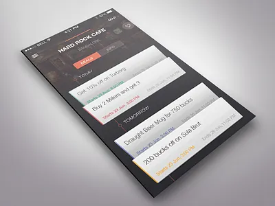 Half Past Now - iOS App blur cards hard rock cafe ios ios7 timeline