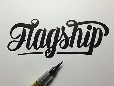 Flagship Logo Concept brush brushpen calligraphy handlettering lettering logo pen practice script type typography