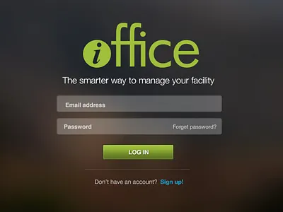 iOffice login Page balderdash balderdash design balderdashy button design form green input login web website