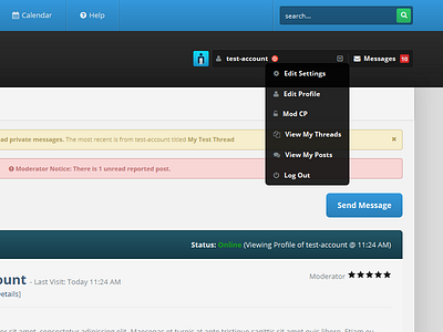 MyBB Theme forum forums member menu mybb profile user web design