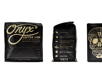 Onyx Coffee Bags black blkboxlabs coffee hand lettered handcrafted onyx coffee lab packaging sugar skull