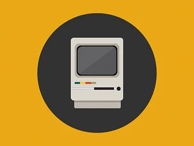Classic Mac apple computer flat illustration mac retro steve jobs