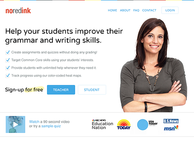 NoRedInk Homepage googleventures homepage marketing