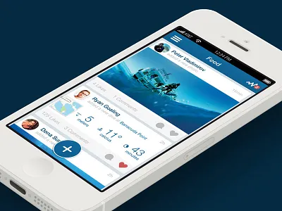 Divesquare Newsfeed dive diver divesquare feed iphone newsfeed scuba ui