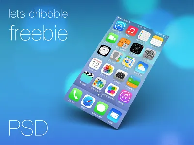 FREE PSD - iOS7 Screen Template design free freebie icon icons ios7 iphone mobile psd template ui