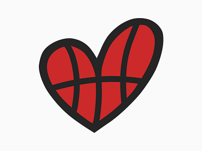 For the Love of the Game Foundation Logomark basketball flat foundation heart identity logo logomark red